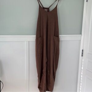 Brown Sleeveless Jumpsuit